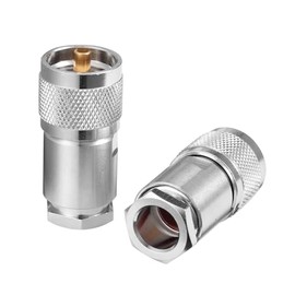 CK RF UHF Male Connector PL259 Coaxial Cable End Connector Copper Gold-Plating 50 ohms for 7D-FB/SYV-50-7 Cable Radio Router WiFi Antenna Walkie-Talkie Mobile Communication Pack of 2