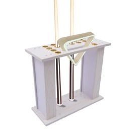 HAPPCUCOE 16 Hole White Pool Cue Rack Wood Billiard Racks Storage Holder for Gym,Indoor,Living Rooms, Bars,Billiard Room