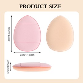 GGUFAY 10 Pieces Mini Powder Puff Powder Puff Finger Makeup Sponge Makeup Powder Puff for Foundation Concealer Loose Powder Blush Wet Dry Beauty Makeup Tools
