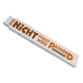 Wooden Metre Stick for Dad with Funny Saying - Was nicht passt wird passend gemacht als Extraliches Geschenk zum Vatertag oder zum Geburtstag von einem Papa der