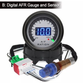 ARTILAURA 52mm Digital Air Fuel Ratio Gauge Volmeter with Narrowband O2 Oxygen Sensor US