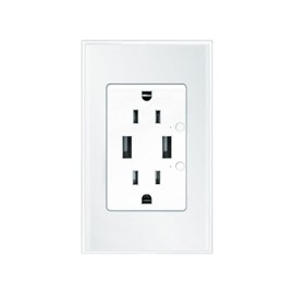 Smart Socket, 2 Sockets2usb Needs Neutral Cord, 2.4GHz WiFi Wall Outlet, Alexa Compatible, US Standard Outlet, Cell Phone Remote Control, 16A Current