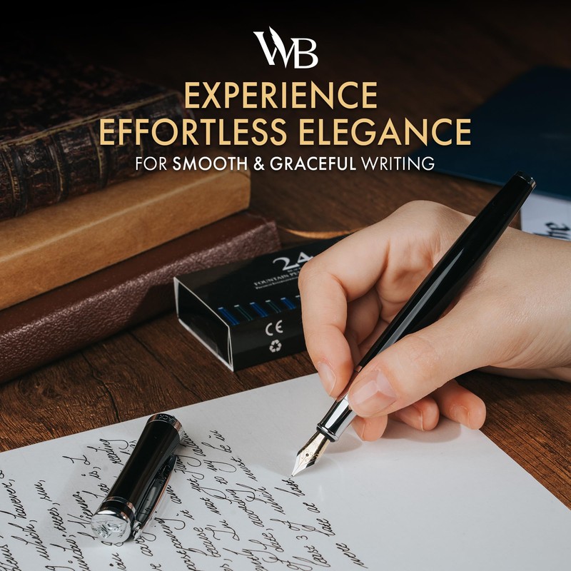 Wordsworth & Black Luxury Fountain Pen Set for Writing, Fine