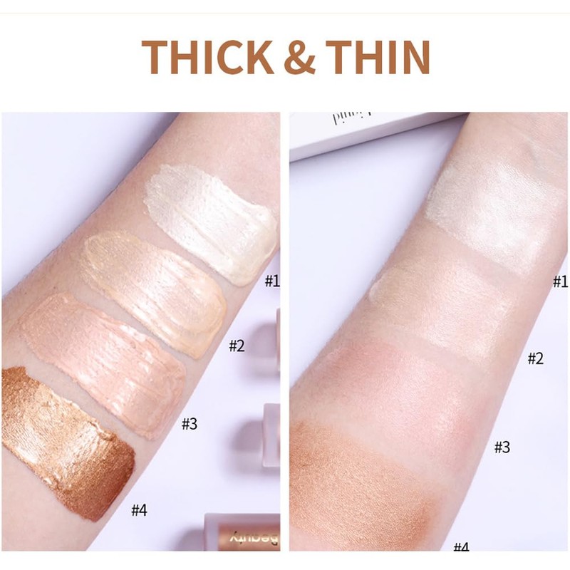 Mysense Liquid Highlighter Makeup, Natural Glow Face Highlighter Stick, Silky