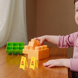 DOITOOL Yellow Warning Sign, 15 Pack Miniature Caution Wet Floor Signs, Mini Traffic Signs, Safety Road Signs, Educational Toys for Kids