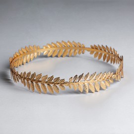 Rivertree Roman Emperor Crown Laurel Wreath Gold Leaf Headband Costume Party Accessory Caesar Circlet