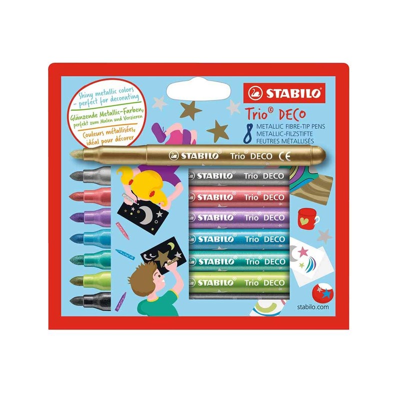 STABILO Trio Jumbo Felt-Tip Pen, 12 + 8-color Set, Water