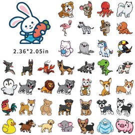 100-Pcs Cute Animal Stickers Cartoon Dog Cat Elephant Fox Frog Panda Mixed Sticker Pack Waterproof Vinyl Decals for Kids Adult Teens Laptop Car Water Bottle Phone Skateboard Guitar Computer Decor