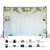 ASDCXZ Flower Wall Background 3 x 2.5 m, White Green