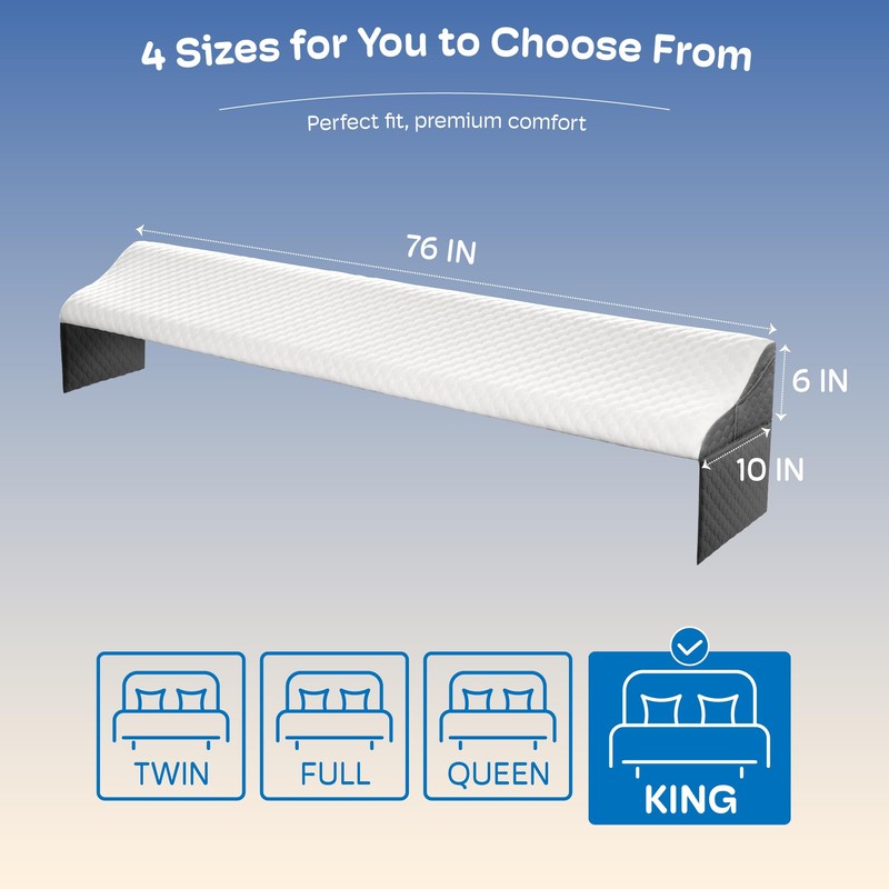 Simpledad King Size Wedge Pillow Headboard for Bed Gap Filler,