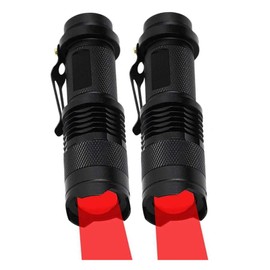 ZYUNMALL Red Light Flashlight, Single Mode Mini LED Flashlight for Astronomy, Aviation, Outdoor Activities, Night Observation, 2 Pack
