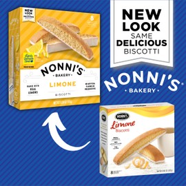 Nonni's Limone Biscotti Italian Cookies - 2 Boxes Lemon Cookies - Biscotti Individually Wrapped Cookies - Lemon Italian Biscotti Cookies w/White Icing - All Natural Ingredients - Kosher - 6.88 oz