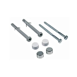 DL-pro Fixing Set for Standing Toilet 2 x Screws 5.5 x 85 mm 2 x Dowels 8 x 80 mm 4 x Cover Cap White Chrome