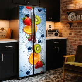 Self-Adhesive Vinyl Refrigerator Stickers Peel and Stick Removable Wallpaper for Doors, Walls, Furniture Wrinkle-Resistant Waterproof No Residue Easy DIY Home Decor (Type4, 32.3"x78.7")