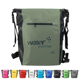 25L Dry Bag,Sage Green Waterproof Bag Backpack with Adjustable Shoulder Strap,Large Capacity Swimming Bags 2L/5L/10L/15L/20L/25L/30L Dry Sack for Paddle Boarding,Wet Bags for Travel,Outdoor Camping