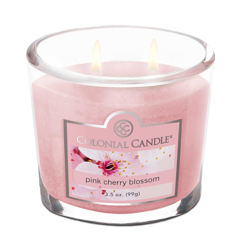 Colonial Candle Pink Cherry Blossom Scented Jar Candle, 2 Wick,