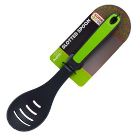 Parve Green Slotted Spoon - Heavy Duty Silicone Mixing and Serving Utensil with Ergonomic Handle and Comfortable Grip For Cooking and Baking - Color Coded Kitchen Tools by The Kosher Cook