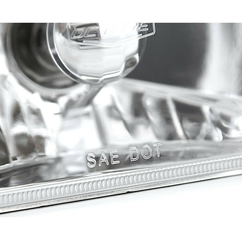 Octane Lighting 4X6 Diamond Crystal Clear Glass Lens Metal Headlight