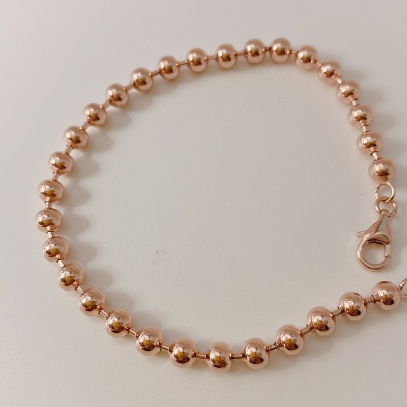 18k bracelet women ball 4mm silver bracelet color / 18k팔찌