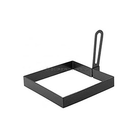 Ibili Egg Mould Moka Square 10x10 cm, rolled steel plate, Black, 10 x 10 x 5 cm