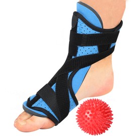 Improved fundar fasciitis support braces Blue (single pack) + compression elastic band