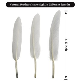 FeelfunFeather 120pcs Light Grey Goose Cochettes Feather Natural bulk 4-6 inch 10-15cm for Wedding Party Christmas Decorations DIY Crafts Goose Cochettes Feather