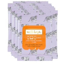 Well-Kept Tech & Lens Cleaning Wipes – Tiger Pose – 15 Count (12 Pack)