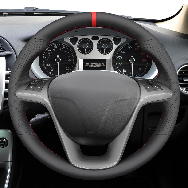 MEWANT Hand Stitched Car Steering Wheel Covers for Lancia Delta