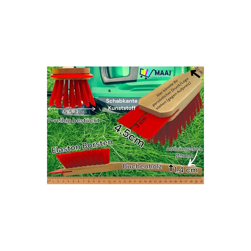 Set of 2 MAAJ Lawnmower Brush/Tool Brush Red + Green