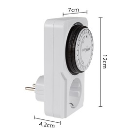 Green Blue GB360 F Mechanical Timer Switch, Socket, Analogue Timer, 48 Programmes, 24 Hour Timer, Max. Load 16A, IP20 - for Indoor Use