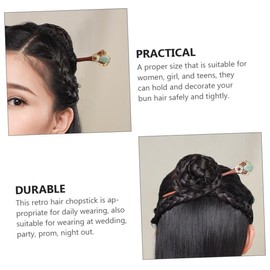 FRCOLOR Hair Stick for Bun Retro Chinese Hairpin Chopstick Elegant Hair Accessories for Parties Hairstyles and Special Occasions Sandalwood Design