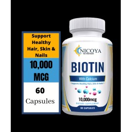 Biotin 10,000mcg – High-Potency Formula for Healthy Hair, Skin & Nails – Supports Energy & Metabolism – Beauty & Wellness Supplement – 120 Capsules – Non-GMO, Gluten-Free