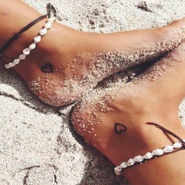 Iaceble Boho Cowrie Shell Anklet Bracelet Brown Leather Cord Anklets Natural Shell Beaded Anklet Chain White Seashell Beach Anklet Foot Chain Hawaii Vacation Anklet Accessories Jewelry 2Pcs