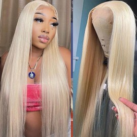 Goalroya 613 Lace Front Wig Human Hair 20 Inch 200 Density 613 13x6 Straight Lace Front Wigs Human Hair Blonde Wig Human Hair Pre plucked for Women 613 HD Lace Frontal Wig