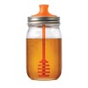 Jarware Honey Dipper Lid for Regular Mouth Mason Jars, Orange,