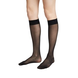 Wolford Individual 10 Denier Knee-Highs Transparent For Women Sheer With Exceptional Smooth Soft Stretchable Comfort Band.