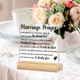 Wedding Gifts for Newlyweds, Wedding Shower Gifts for Couples, Marriage Prayer Plaque, Married Couples Anniversary, Marriage Blessing Gifts, Bride, Groom - Mr & Mrs Decor