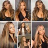 Bundles with Closure Ombre Human Hair 10A Highlight Brown 3