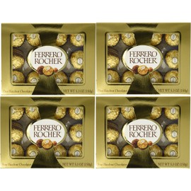Ferrero Rocher Fine Hazelnut Chocolate 5.3oz (Pack of 4) - 12 pieces each pack