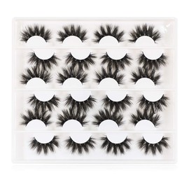 JIMIRE 12 Pairs False Eyelashes Fluffy High Volume Fake Eyelashes Faux Mink Lashes