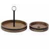 Mikasa, 2-Tier Lazy Susan w Burnished Iron Band Accent +