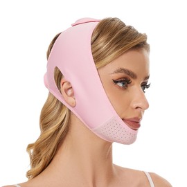 Double Chin Reducer, Face Lift Tape Eliminator Shaper Slimmer, Slimming V line Lifting Belt Chin Strap for Tightening Skin, Reusable Chin Up Mask Prevent Sagging for Women and Men