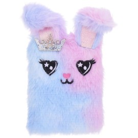 Toddmomy Fluffy Rabbit Shaped Notebook for Adorable Plush Cover Daily Journal Book Cute Cartoon Design for Planning Diary Writing and