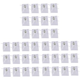 Healeved 36 Pcs Mini Bag Mini Candy Bags Flower Gauze Pouch Gauze Bag Gauze Packing Bag Candy Bag Net Yarn Gauze Candy Bag Net Yarn Storage Bag White Cloth Bag Drawstring