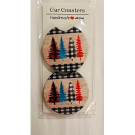 Unbranded Christmas Tree car coaster set
