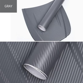 LZLRUN 3D Carbon Fiber Vinyl Wrap Roll with Air Release Bubble Free Adhesive Film - Come with Knife + Hand Tool (Gray, 1FT x 5FT)