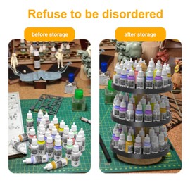 Evemodel Rotatable Paint Organizer Pigment Bottle Spinning Rack Stand 60 Holes Desktop Holder Shelf for 17ml Bottle