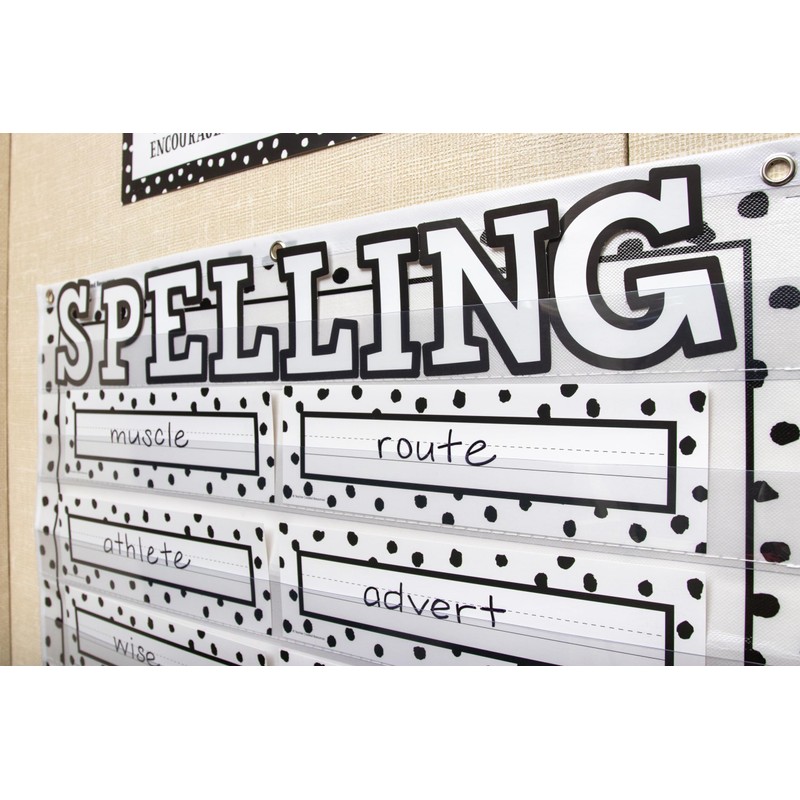 Teacher Created Resources Black & White Bold Block 4" Letters