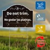 Do Not Trim Sign,Bilingual Plant Sign in English and Spanish,