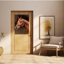 PLIGREAT 3 Sheets 3D Probe Horse Wall Stickers Removable Vinyl Wall Decals Lifelike Horse Wall Art Murals for Bedroom Nursery Office Door Wall Decor DIY Decorative Stickers